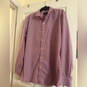 Thompson Shirtings by J Crew Men's Red and White Checkered button down shirt